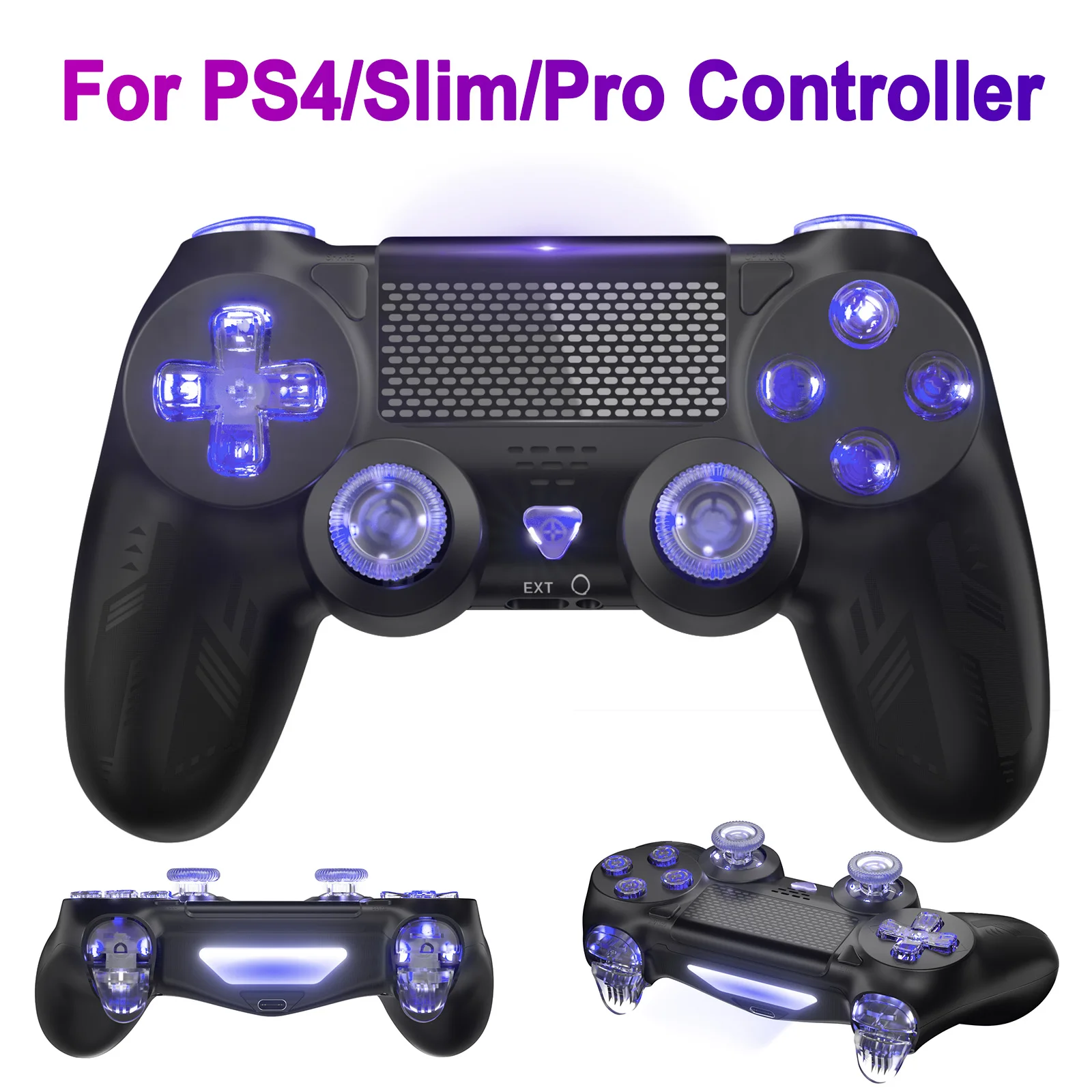 

For PS4/Slim/Pro Controller,light button Wireless Game controle Compatible,Remote Gamepad Support/Dual Vibration/Turbo/6-Axis