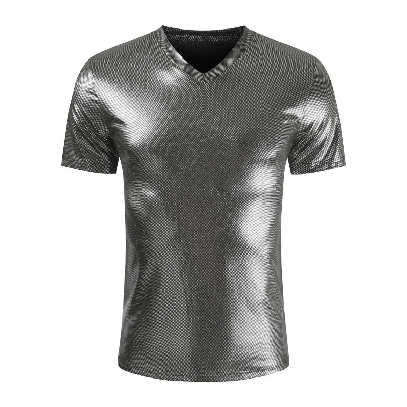 #4124 Gold Silver Shinny Short Sleeve T Shirt Men V-neck Korean Style Streetwear T Shirt Homme Slim Fit Hip Hop T Shirt Summer
#4124 Gold Silver Shinny Short Sleeve T Shirt Men V-neck Korean Style Streetwear T Shirt Homme Slim Fit Hip Hop T Shirt Summer