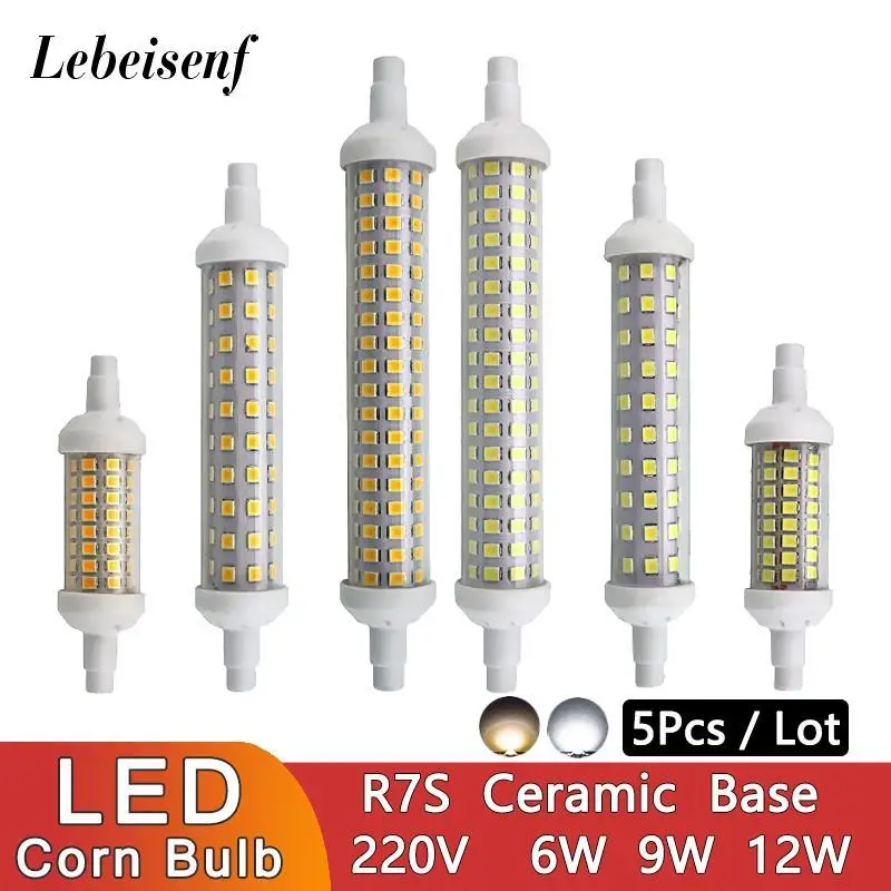 5Pcs/Lot 6W 9W 12W LED Corn Light Warm White Cool White Voltage 220V R7S Ceramic Bulb Horizontal Insert Double End Tube Lamp
5Pcs/Lot 6W 9W 12W LED Corn Light Warm White Cool White Voltage 220V R7S Ceramic Bulb Horizontal Insert Double End Tube Lamp