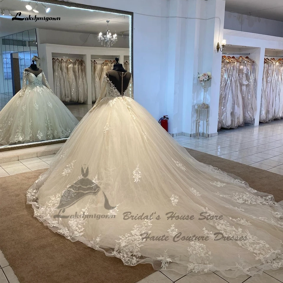 Lakshmigown Princess Ball Gown Wedding Dresses Long Sleeve 2024 Robe De Mariee Church Bridal Gowns Off White Lace Appliques
Lakshmigown Princess Ball Gown Wedding Dresses Long Sleeve 2024 Robe De Mariee Church Bridal Gowns Off White Lace Appliques