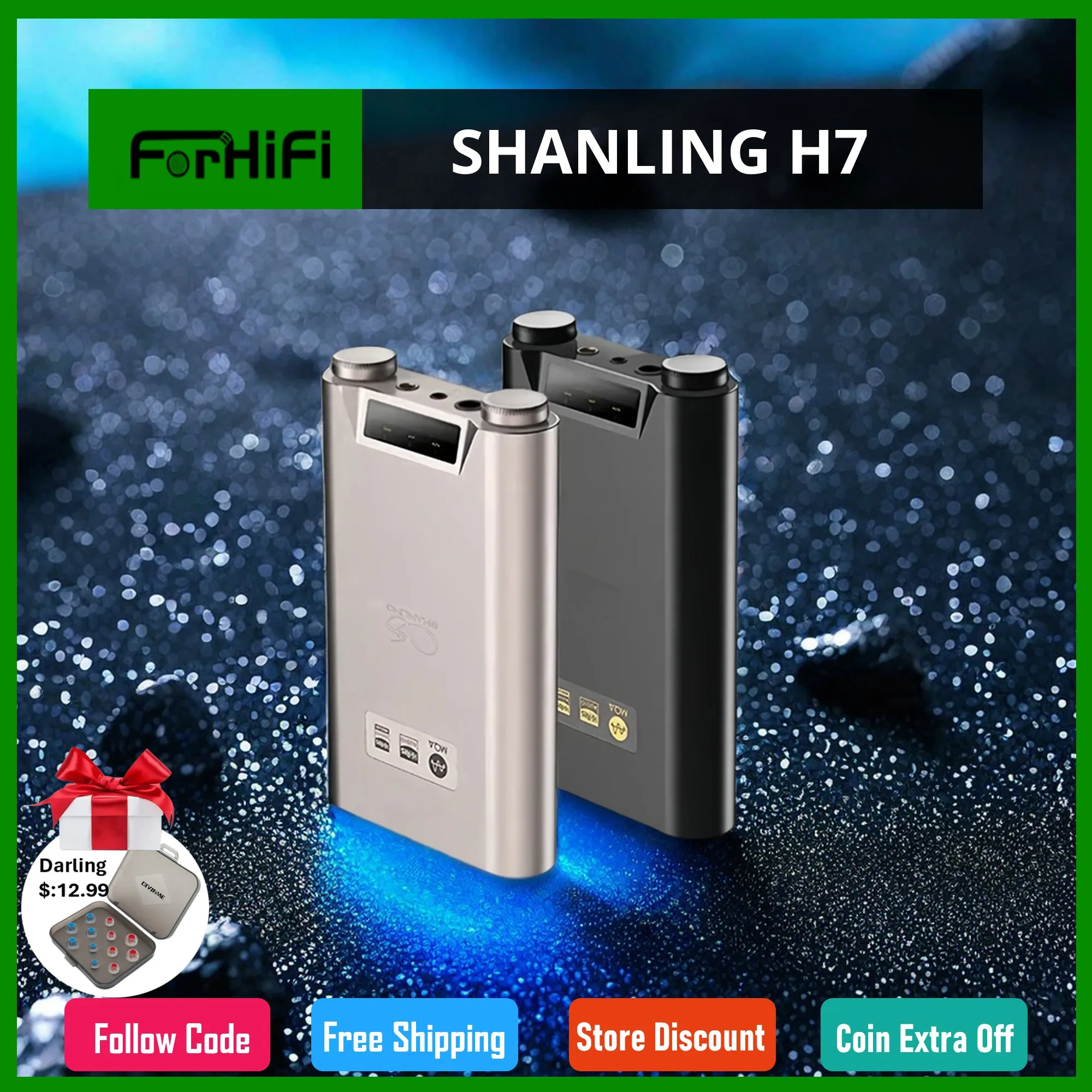SHANLING H7 High-end Portable DAC/AMP AK4191EQ AK4499EX chips Headphone Amplifier Hi-Res Bluetooth 5.0 LDAC PCM768 DSD512 MQA 8x
SHANLING H7 High-end Portable DAC/AMP AK4191EQ AK4499EX chips Headphone Amplifier Hi-Res Bluetooth 5.0 LDAC PCM768 DSD512 MQA 8x