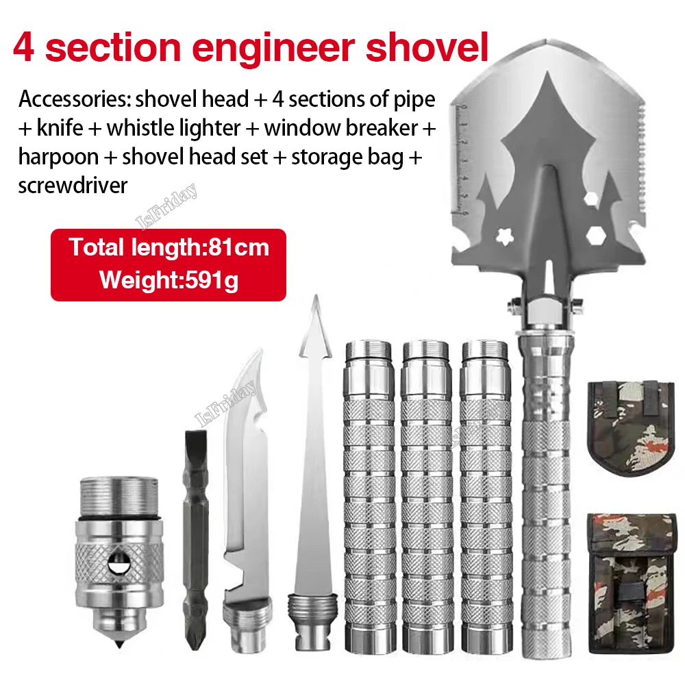 Multifunctional Outdoor Shovel 1/2/4-Section Pipe Fishing Folding Shovel Outdoor Camping Shovel Camping Shovel Garden Dig Tools
Multifunctional Outdoor Shovel 1/2/4-Section Pipe Fishing Folding Shovel Outdoor Camping Shovel Camping Shovel Garden Dig Tools