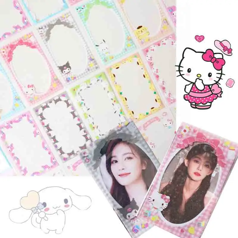 

40/240Pcs Kawaii Hello Kitty Card Sleeve 2023 Sanrio Melody Kuromi Cinnamoroll Purin Pochacco Card Cover Idol Album Card Storage