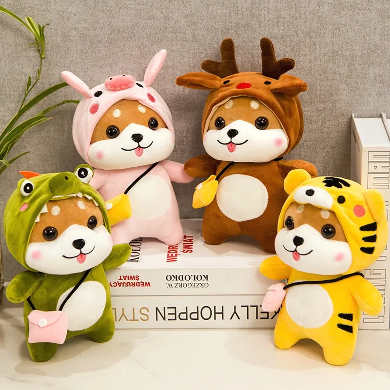 

28/40/50cm Kawaii Shiba Inu Plush Toy Soft Stuffed Cartoon Animal Dog Transformed Pig/Deer/Crocodile/Tiger Doll Children Gift