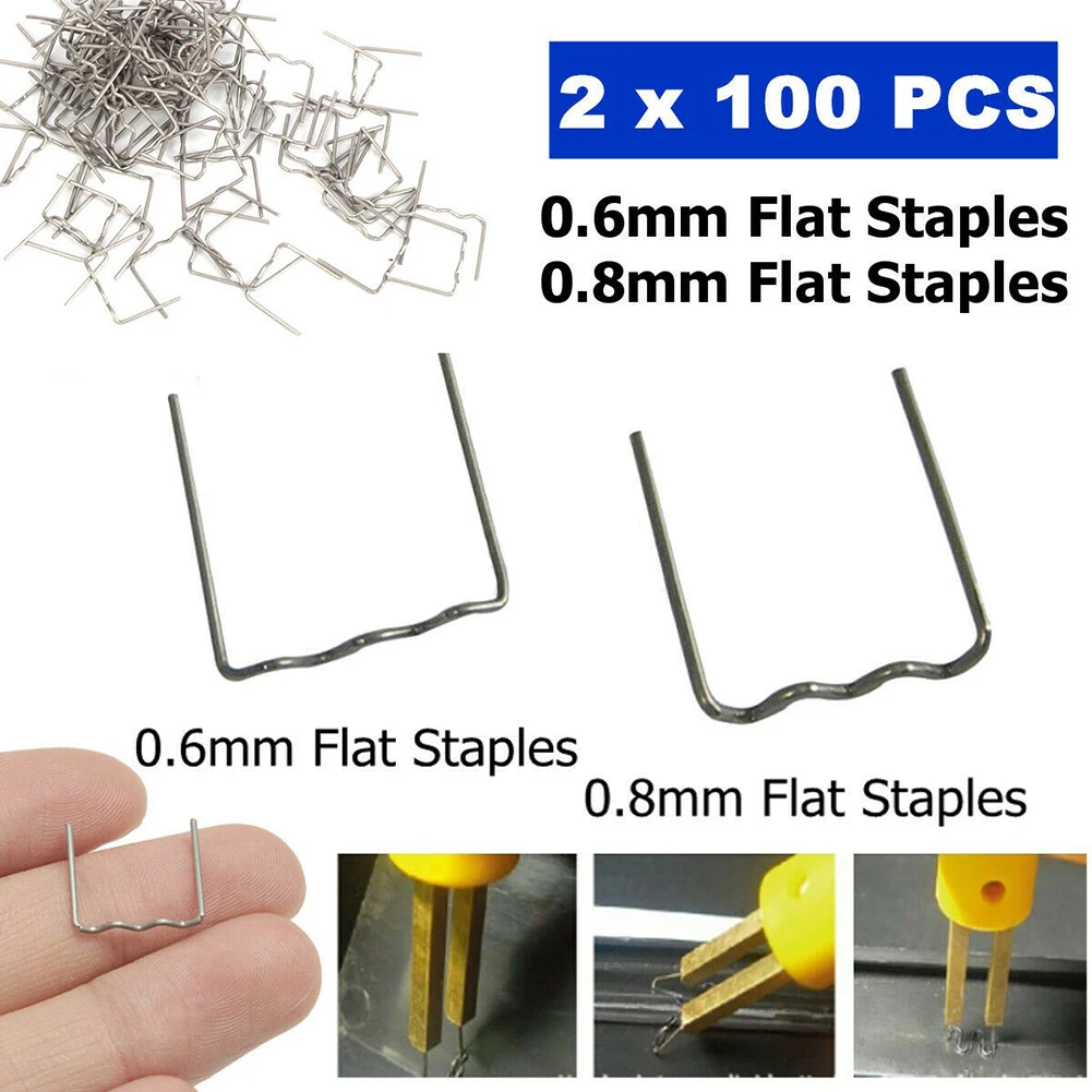 Welding Staples Soldering Supplies Welder Parts Hot Stapler Flat Staples 200pcs 0.6mm 0.8mm For Plastic Welder Car Bumper Repair
Welding Staples Soldering Supplies Welder Parts Hot Stapler Flat Staples 200pcs 0.6mm 0.8mm For Plastic Welder Car Bumper Repair