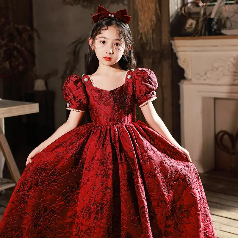 Claret teens Kids Dresses jacquard Baby Princess Dress new Bead Girls Dress For evening Party Dress Children Pageant Gown
Claret teens Kids Dresses jacquard Baby Princess Dress new Bead Girls Dress For evening Party Dress Children Pageant Gown