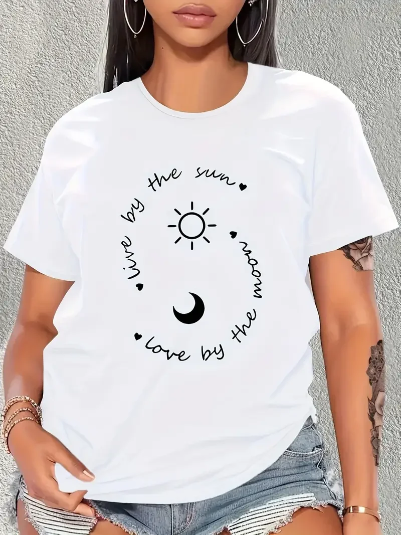 American Moon Pattern Sunshine Fashion Printed Women's T-shirt Summer Women's O-neck Short Sleeve Street Trendy T-shirt
American Moon Pattern Sunshine Fashion Printed Women's T-shirt Summer Women's O-neck Short Sleeve Street Trendy T-shirt