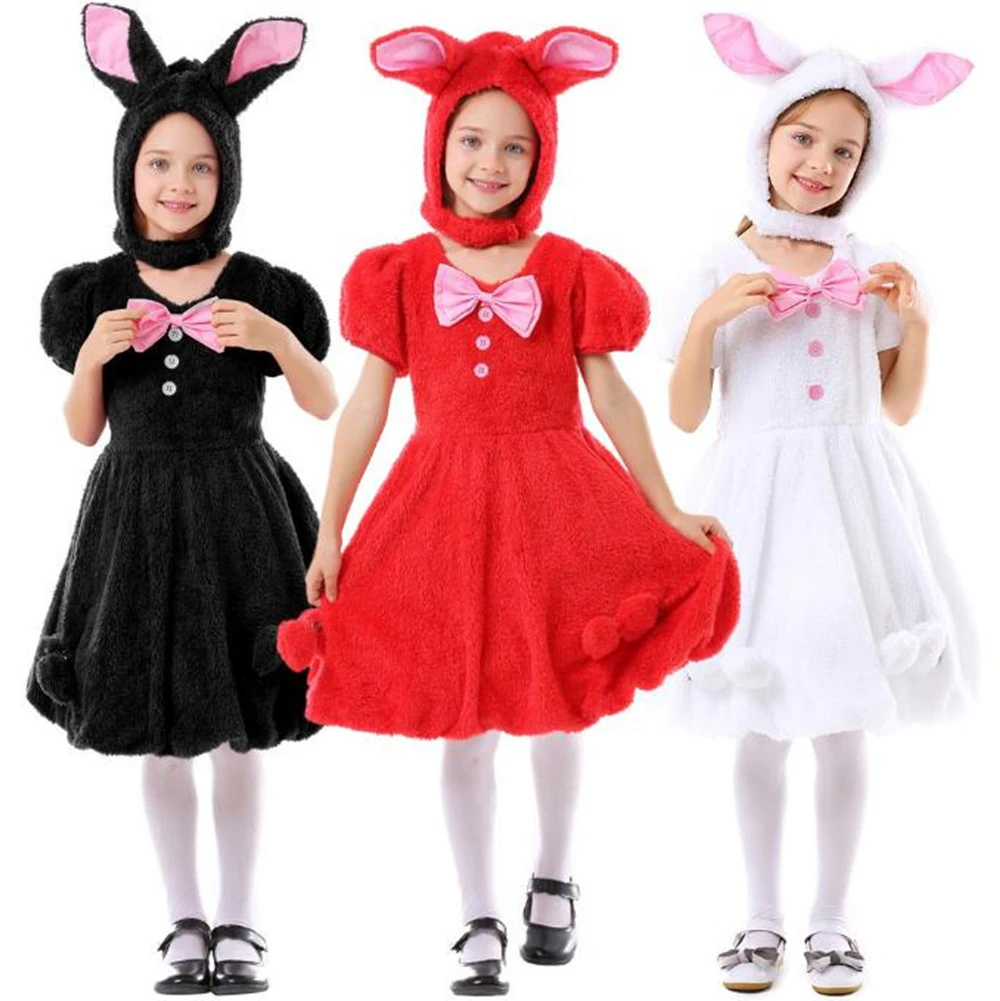 Kids Girls Big Ear Rabbit Animal Cosplay Costume Long Sleeve Winter Warm Bunny Dress Set Winter Sleep Suit
Kids Girls Big Ear Rabbit Animal Cosplay Costume Long Sleeve Winter Warm Bunny Dress Set Winter Sleep Suit