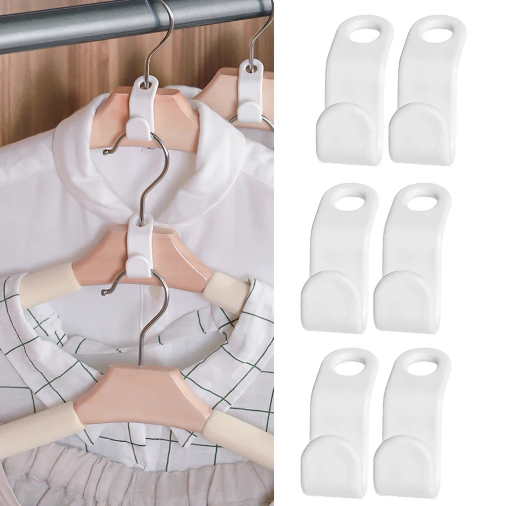 

6Pcs Mini Clothes Hanger for Closet Connector Hooks Cascading Plastic Wardrobe Coat Organizer Rack Holder Space Saving