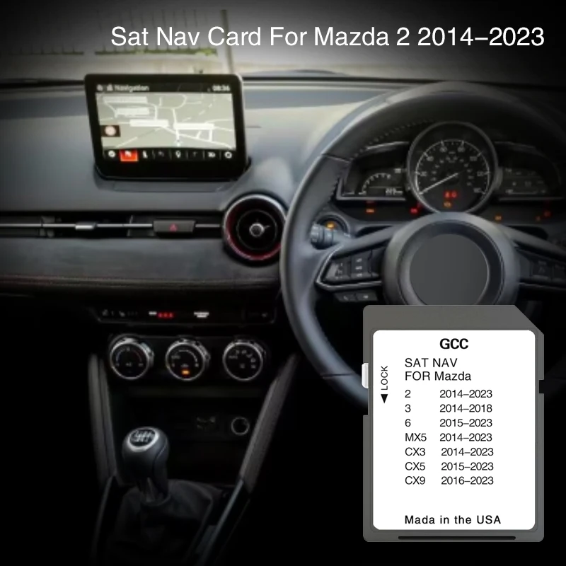 

For Mazda 2 2014 2015 2016 2017 2018 2019-2023 Navigation Connect1 system Update GCC\Gulf Area\Middle East Maps SD Card Car 8GB