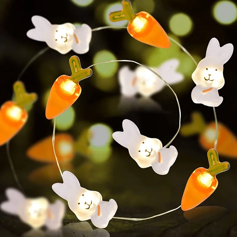 Kids Gift 2024 Easter Rabbit String Light Carrot Chick Eggs Fairy Light Garland Happy Easter Party Curtain Decoration for Home
Kids Gift 2024 Easter Rabbit String Light Carrot Chick Eggs Fairy Light Garland Happy Easter Party Curtain Decoration for Home