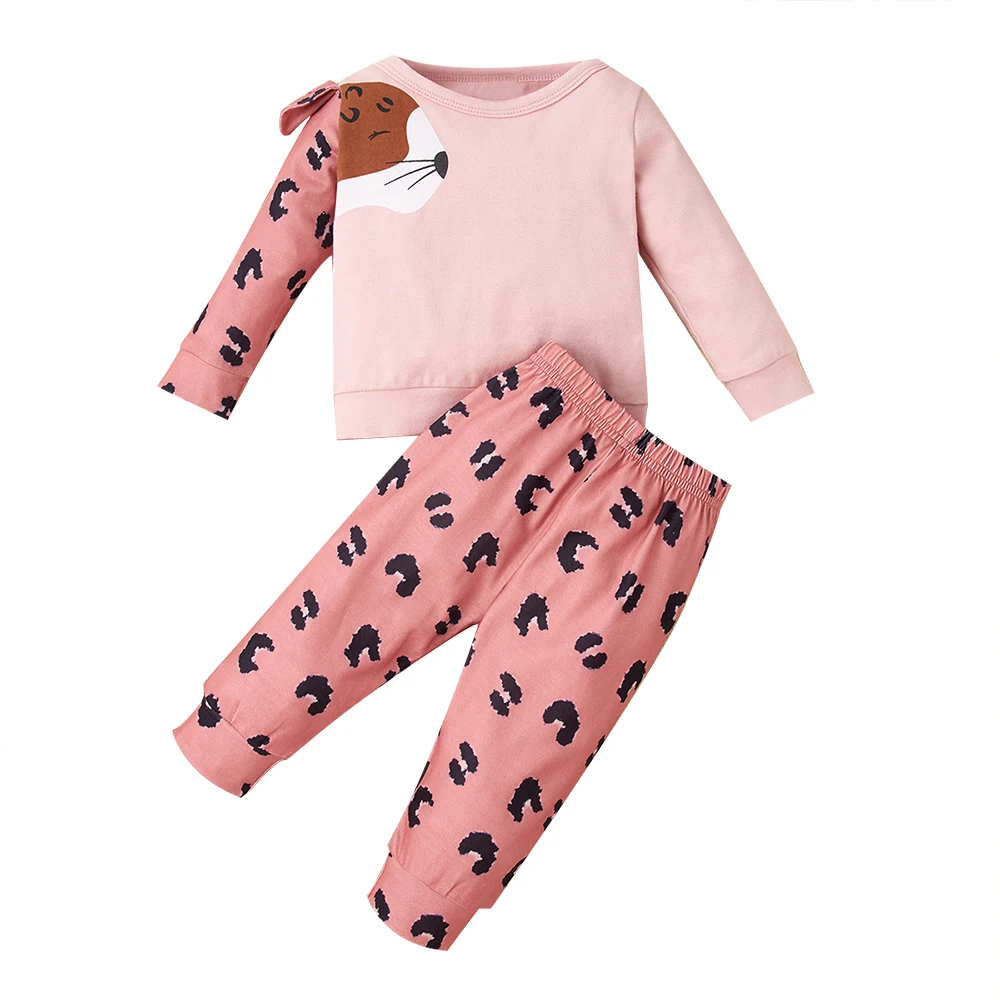 Baby Girl clothing Infant Long Sleeve Two Piece Set 0-9 Months Cartoon Animals Tops Leopard Print Pants Autumn Winter Clothes
Baby Girl clothing Infant Long Sleeve Two Piece Set 0-9 Months Cartoon Animals Tops Leopard Print Pants Autumn Winter Clothes