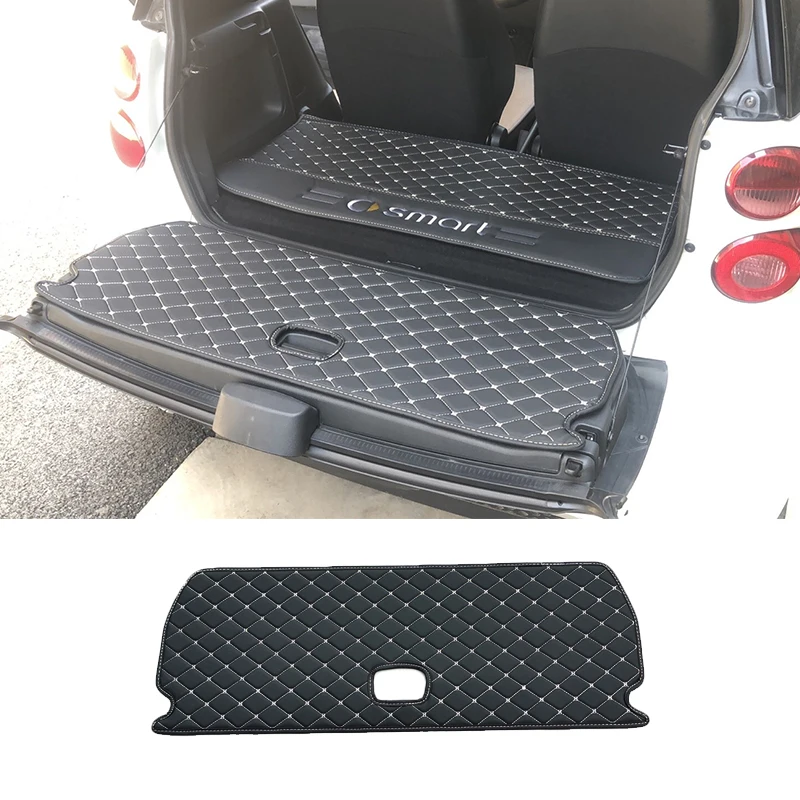 

1pcs Waterproof Car Trunk Back Cover Pad Leather Rear Door Mat For Smart 451 Fortwo Smart 453 Fortwo Car Styling Accessories