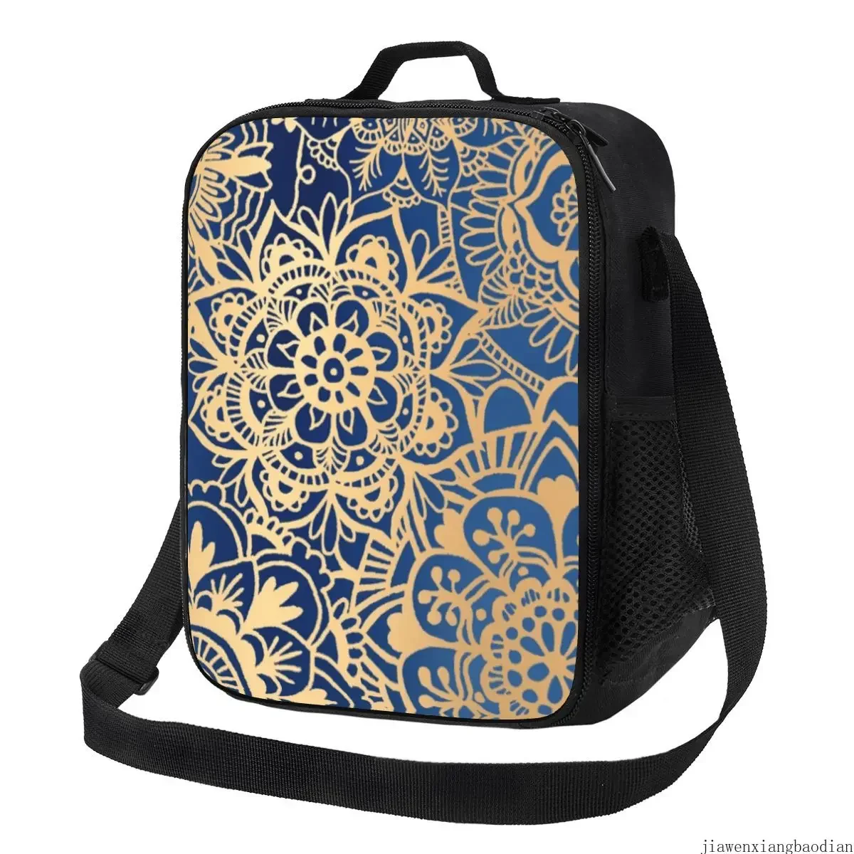 Blue Gold Mandala Insulated Lunch Bag for Women Buddhism Flower Thermal Cooler Bento Box Office Picnic Travel
Blue Gold Mandala Insulated Lunch Bag for Women Buddhism Flower Thermal Cooler Bento Box Office Picnic Travel