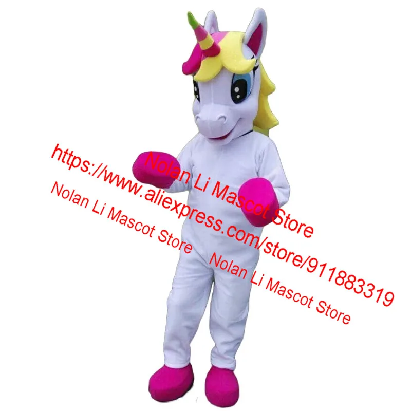 New Custom Unicorn Mascot Costume Cartoon Anime Pink White Rainbow Magic Catwalk Stage Promotion Birthday Party Adult Size 1036
New Custom Unicorn Mascot Costume Cartoon Anime Pink White Rainbow Magic Catwalk Stage Promotion Birthday Party Adult Size 1036
