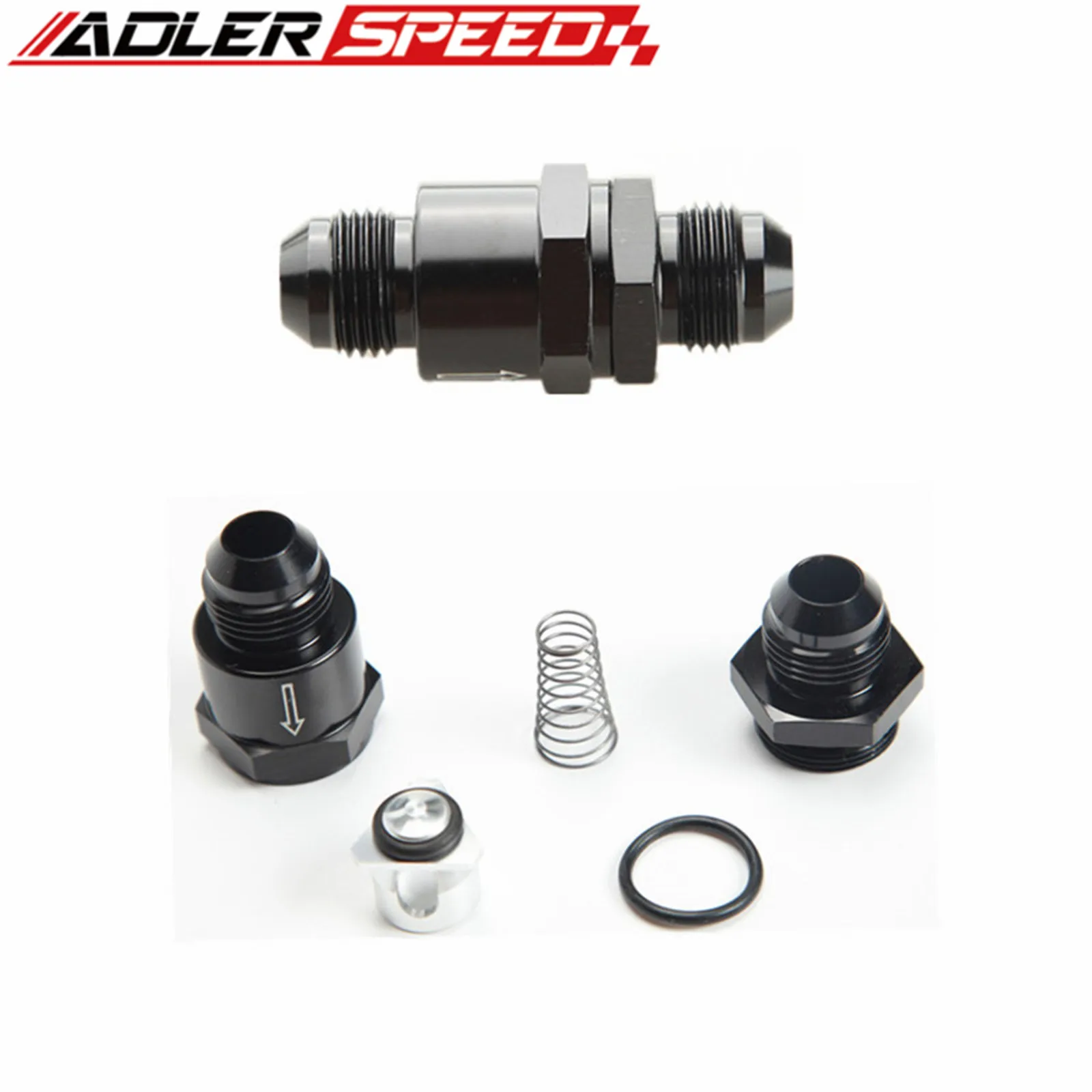 

Aluminium Black Non Return AN8 -8AN One Way Check Valve Fuel EFI Fitting Adapter