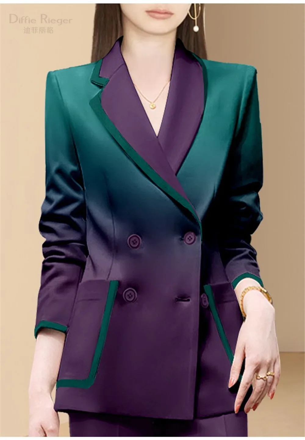 High-end luxury fashion high-quality temperament suit women's spring and autumn new gradient commuter suit
High-end luxury fashion high-quality temperament suit women's spring and autumn new gradient commuter suit