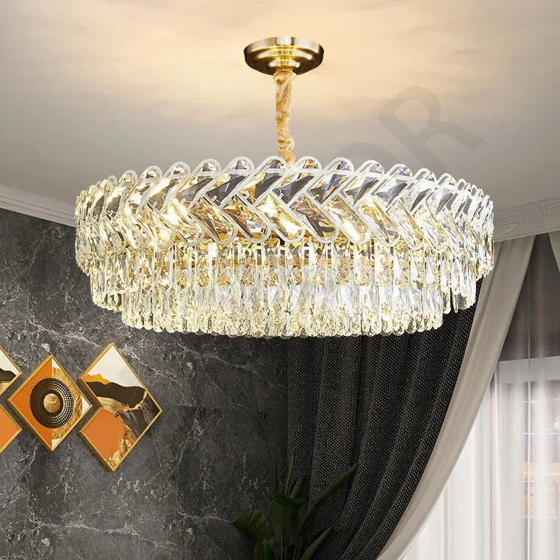 

Modern Luxury Crystal Led Chandeliers Living Room Decor Led Hanging Lamp Dining Room Villa Suspension Light Fixture Luminaire