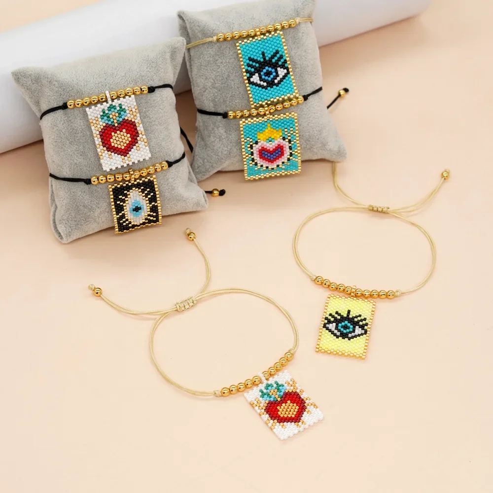 Rice bead bracelet Pendant Heart-shaped Eye Originality Fashion Simple Bohemia Hand knitting Adjustable Design Beaded bracelet
Rice bead bracelet Pendant Heart-shaped Eye Originality Fashion Simple Bohemia Hand knitting Adjustable Design Beaded bracelet