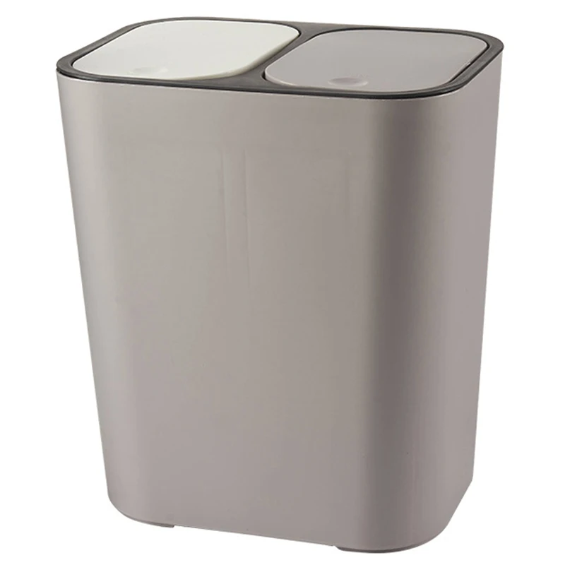 Trash Can Rectangle Plastic Push-Button Dual Compartment 12 Liter Recycling Waste Bin Garbage Can
Trash Can Rectangle Plastic Push-Button Dual Compartment 12 Liter Recycling Waste Bin Garbage Can