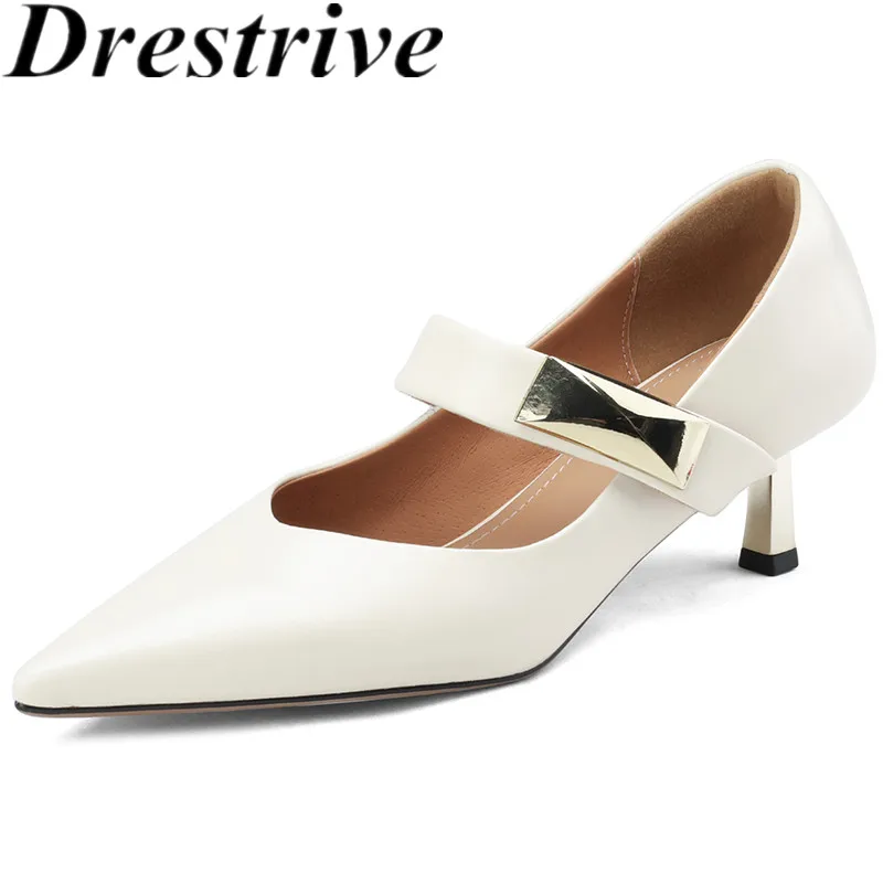 Drestrive 2023 Classic Women Pumps Pointed Toe Metal Thin Heel Mary Janes Full Genuine Leather Beige Office Shoes Spring
Drestrive 2023 Classic Women Pumps Pointed Toe Metal Thin Heel Mary Janes Full Genuine Leather Beige Office Shoes Spring