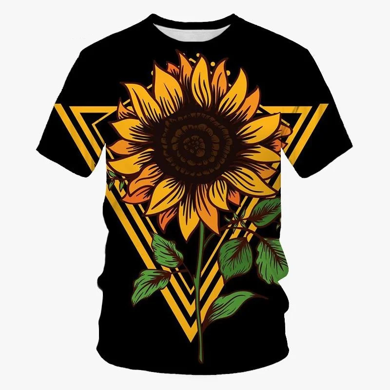 Футболка мужская с коротким рукавом, круглым вырезом и 3D-принтом подсолнуха 
Футболка мужская с коротким рукавом, круглым вырезом и 3D-принтом подсолнуха