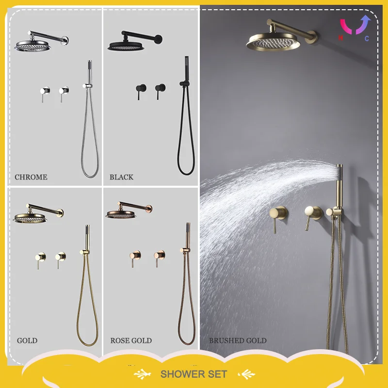 Black Concealed Shower Set Wall Mounted Rain Shower Head Brass Hot and Cold Mixing Valve with Handheld Shower Bathroom Faucet
Black Concealed Shower Set Wall Mounted Rain Shower Head Brass Hot and Cold Mixing Valve with Handheld Shower Bathroom Faucet