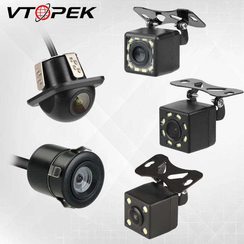 

Vtopek Car Front Rear View Camera Night Vision 8 LED Reversing Auto Parking Backup Camera Waterproof HD Video Support Monitor