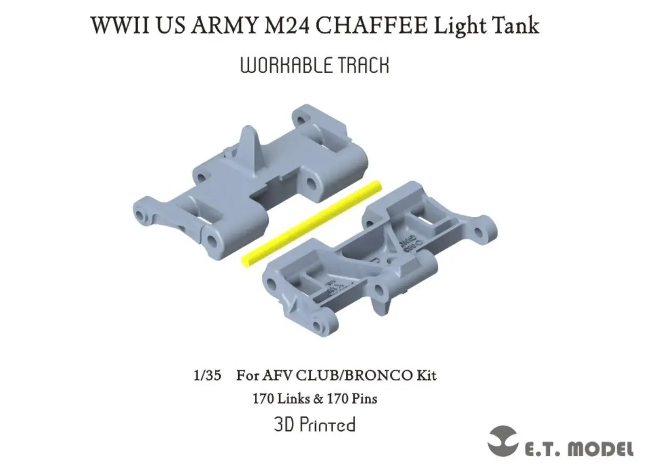 

ET MODEL P35-037 1/35 WWII US ARMY M24 CHAFFEE Light Tank Workable Track