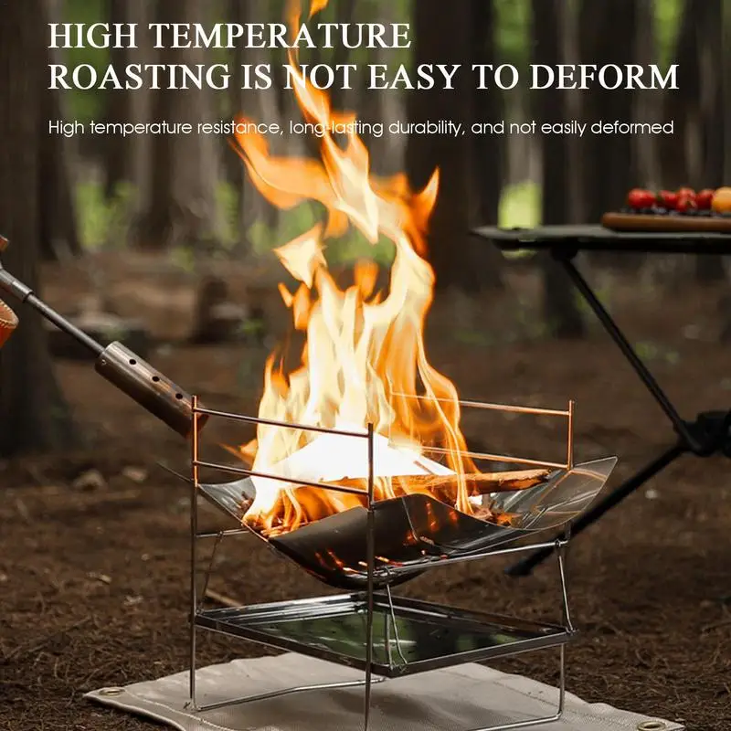Folding Campfire Grill Stainless Steel Firewood Stove Detachable BBQ Grill Fire for Outdoor Camping Equipment Campfire Charcoal
Folding Campfire Grill Stainless Steel Firewood Stove Detachable BBQ Grill Fire for Outdoor Camping Equipment Campfire Charcoal