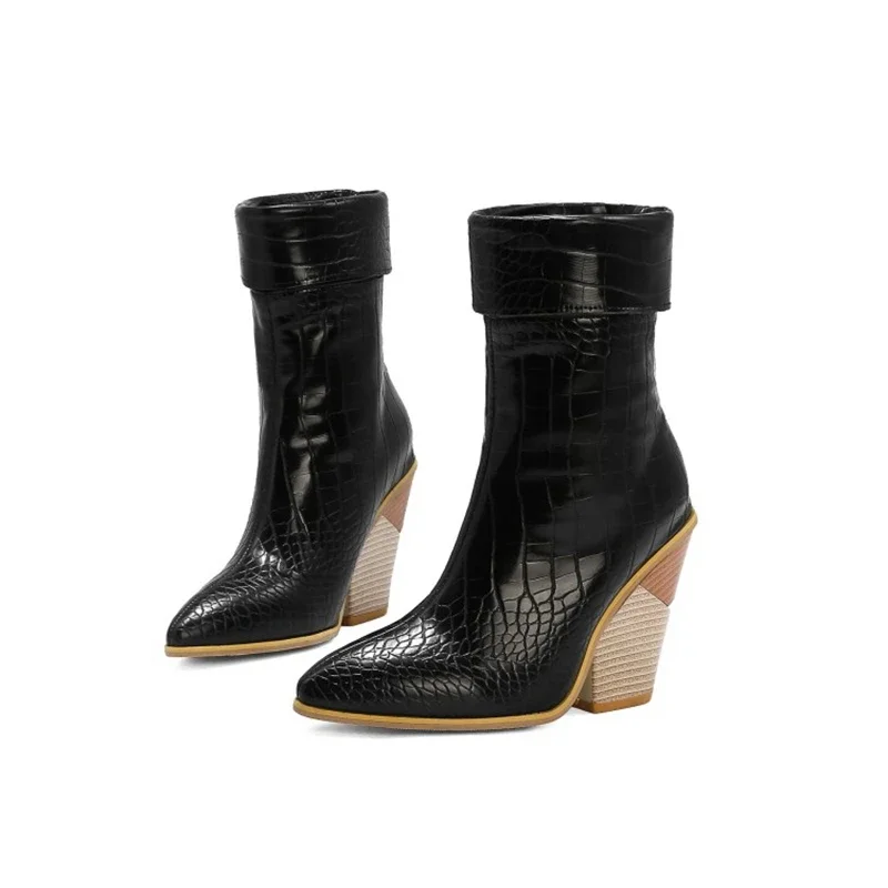 New Arrived Fashion Sexty Women Chunky Super High Wedges Heels 10cm Booties Ankle Cowboy Boots Zapatos Para Mujer Shoes H-10
New Arrived Fashion Sexty Women Chunky Super High Wedges Heels 10cm Booties Ankle Cowboy Boots Zapatos Para Mujer Shoes H-10