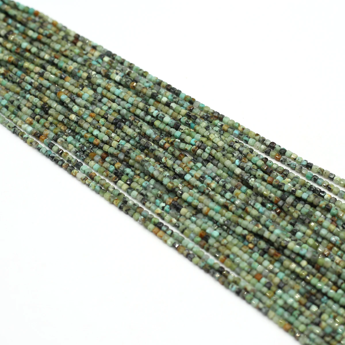 

2mm African Turquoise Beads Faceted Natural Square Stone Loose Spacer Beads for Jewelry Making DIY Women Necklace Accessories