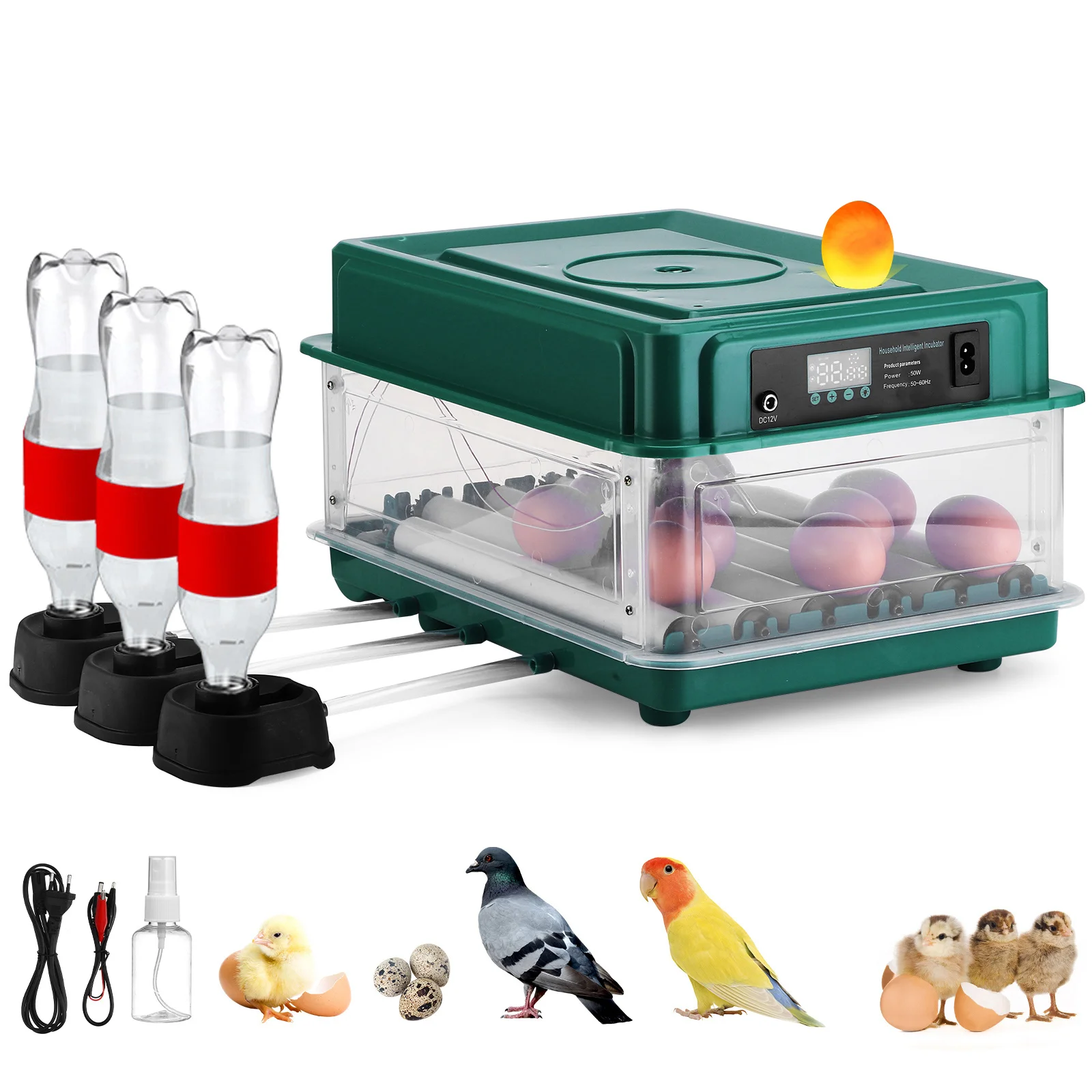 

Fully Automatic Double Electric Incubator British Standard Egg Kit Incubators For Eggs Turner Chicken Reptile