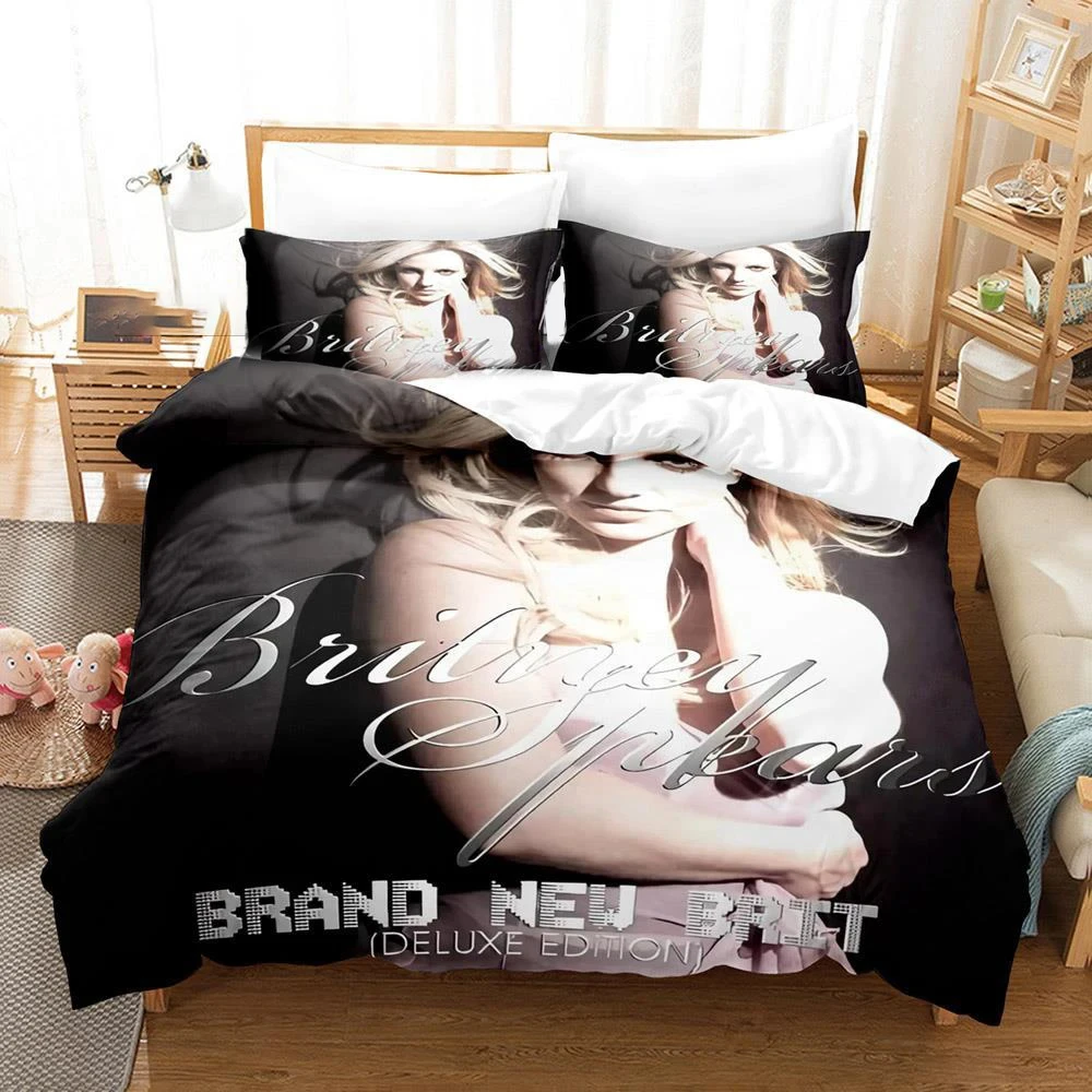 

3D Printed Britney Spears Bedding Set Pillowcase Duvet Cover 3Pcs Double Twin Full Queen King Adult Kids Bedclothes Quilt Cover