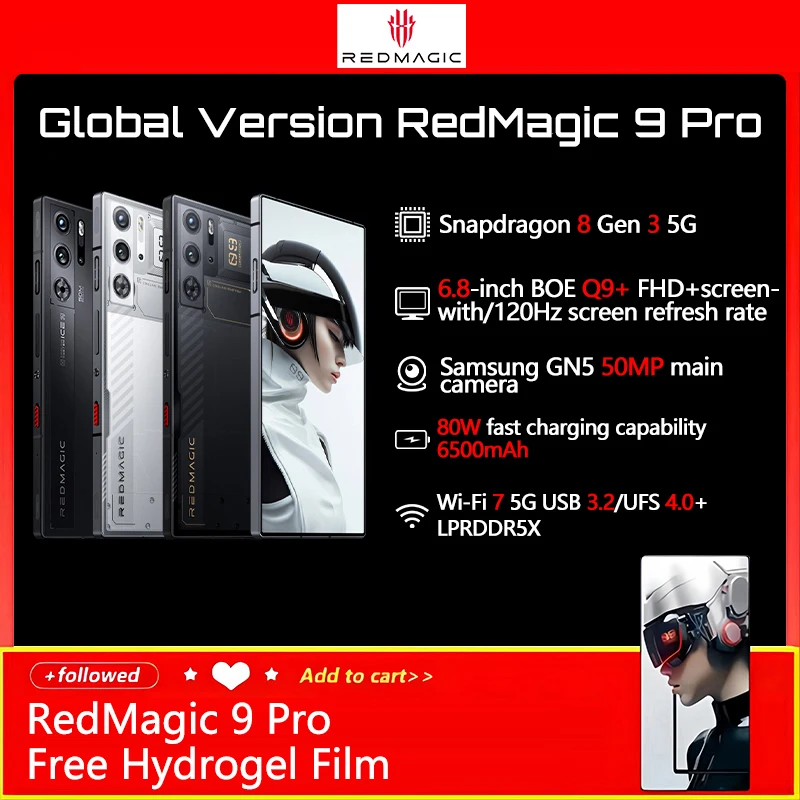 Смартфон Redmagic 9 Pro 6,8 2480*1116 120 Гц Snapdragon8 Gen3 Q9 + аккумулятор 6500 мАч 80 Вт с быстрой зарядкой
Смартфон Redmagic 9 Pro 6,8 2480*1116 120 Гц Snapdragon8 Gen3 Q9 + аккумулятор 6500 мАч 80 Вт с быстрой зарядкой