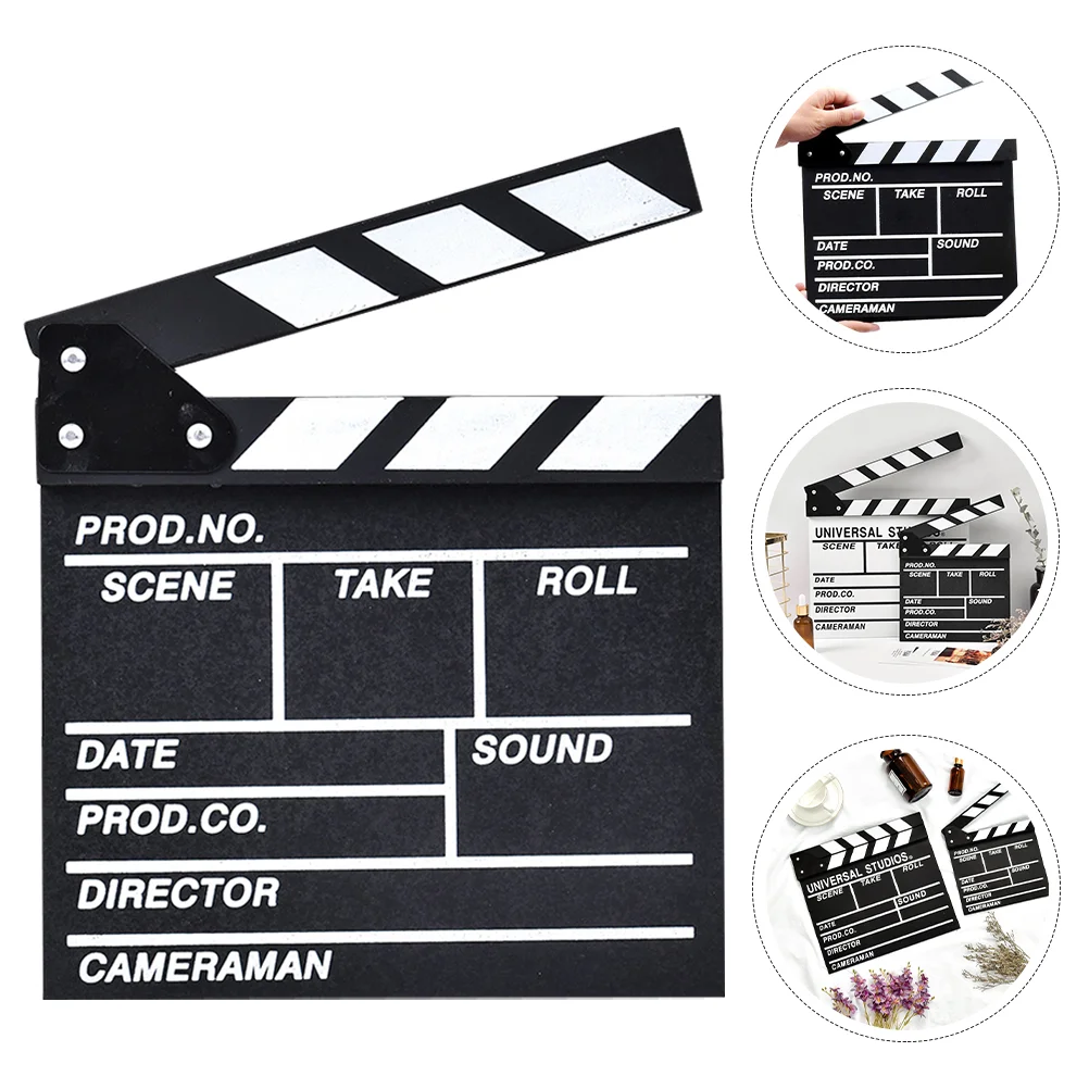 

Movie Film Clap Board Clapper Board Wooden Film Movie Clapboard Photography Studio Video Cut Action Scene Clapper Accessory