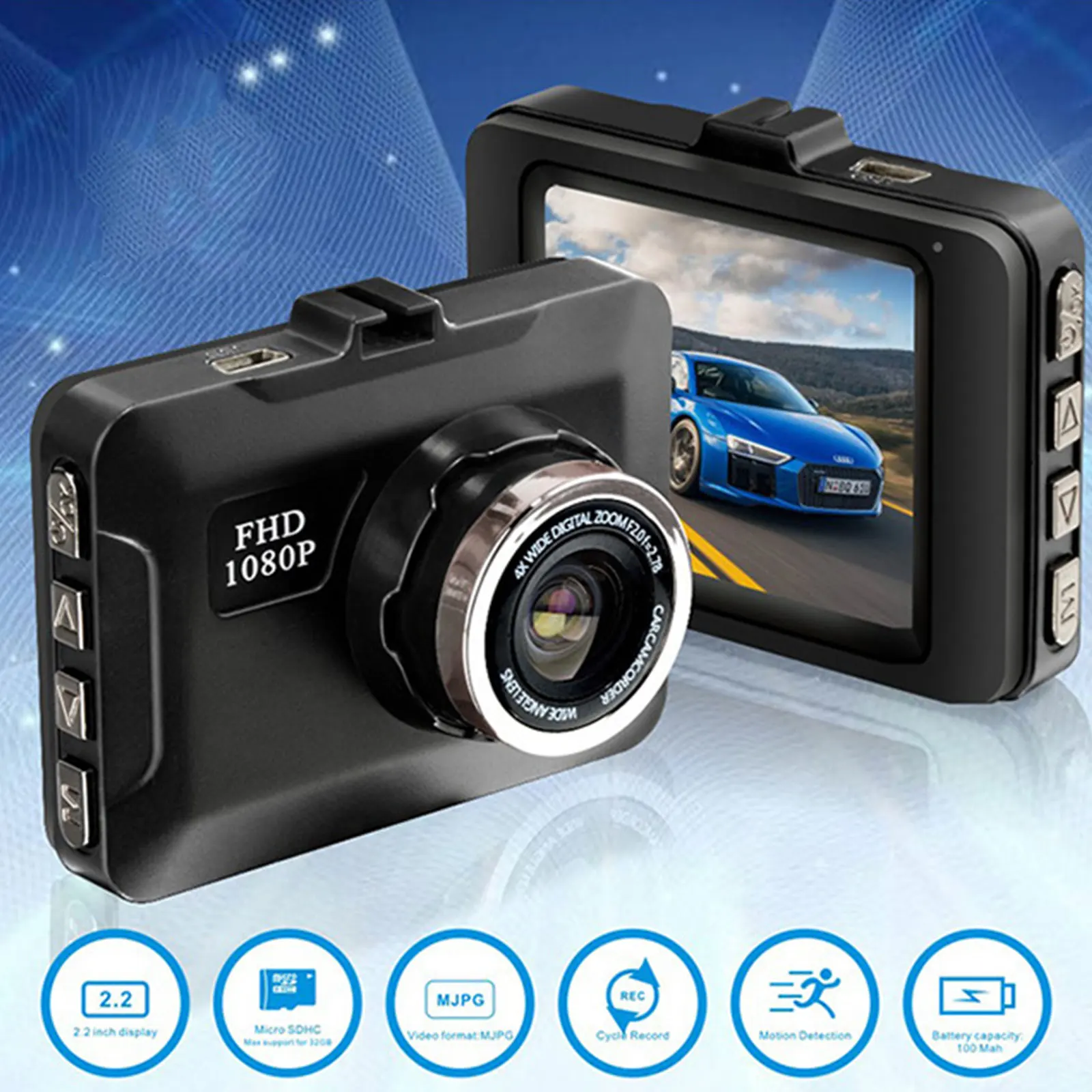 2.2 Inch Auto Car Dash Cam Front and Rear Camera CAR DVR Car Video Recorder Vehicle FULL HD 1080P Night Vision Driver Recorder
2.2 Inch Auto Car Dash Cam Front and Rear Camera CAR DVR Car Video Recorder Vehicle FULL HD 1080P Night Vision Driver Recorder
