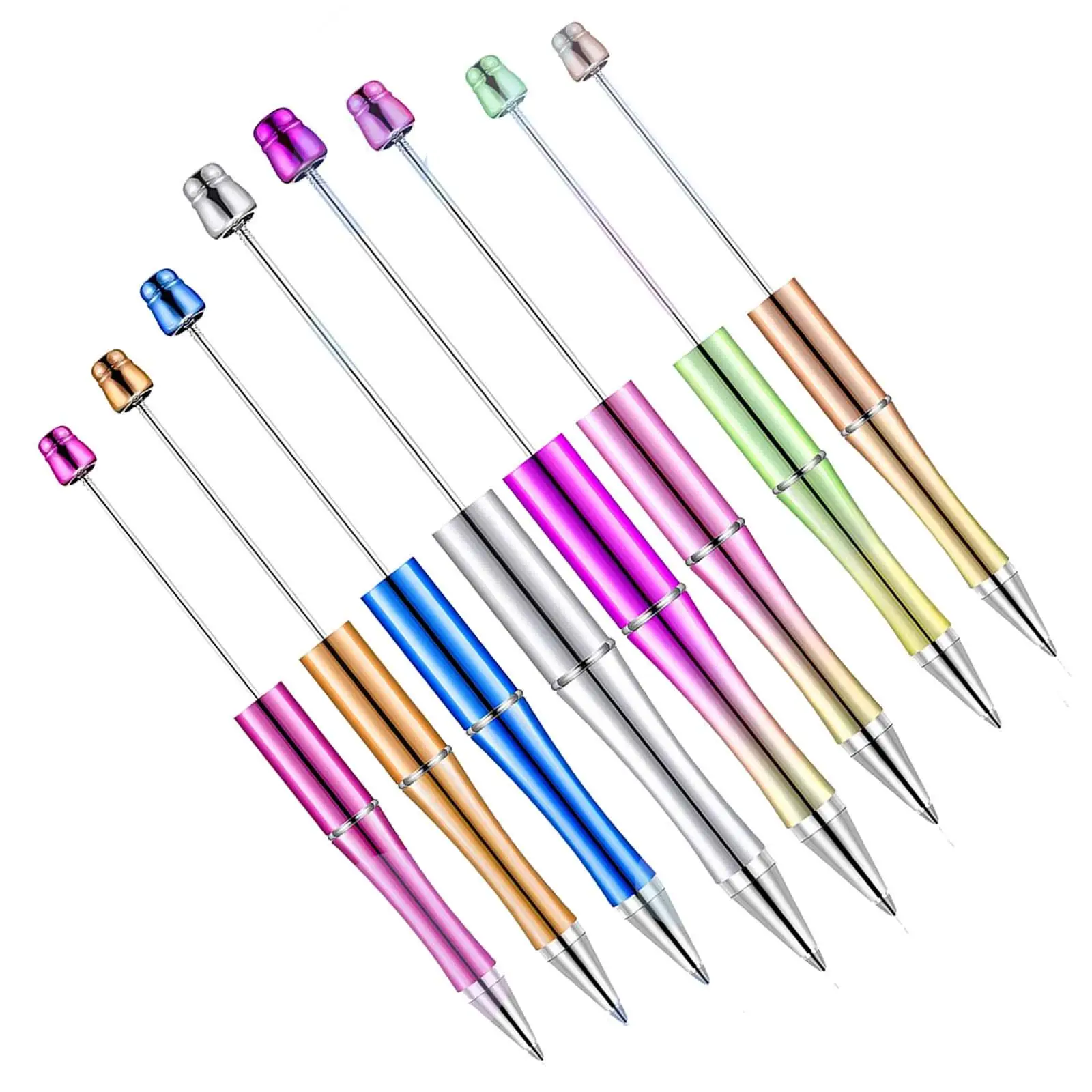 

8x Rollerball Pen Art Drawing Ball Pen Portable Creative DIY Assorted Colors Bead Pens for Office Taking Notes Exam Draw Writing