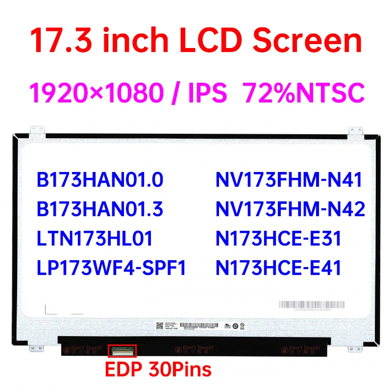 15,6-дюймовый экран для ноутбука B173HAN01.0, 17,3 дюйма, LP173WF4-SPF1 N42, NV173FHM-N41 E41, LTN173HL01, 01,3*1920, 30-контактный IPS 1080 NTSC
15,6-дюймовый экран для ноутбука B173HAN01.0, 17,3 дюйма, LP173WF4-SPF1 N42, NV173FHM-N41 E41, LTN173HL01, 01,3*1920, 30-контактный IPS 1080 NTSC