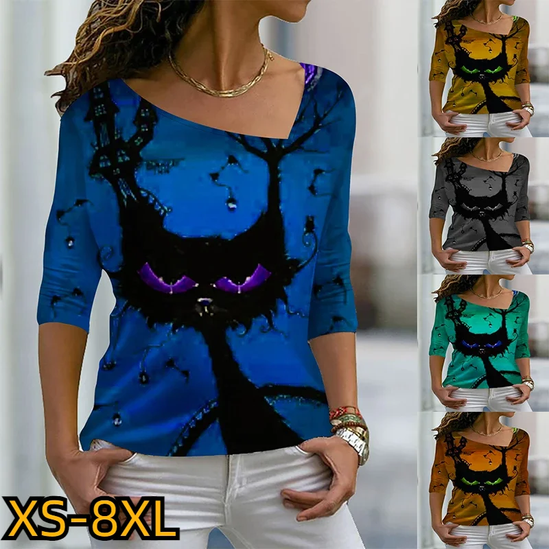 Fashion Casual Pullover Autumn 3D PrintedLongSleeve Winter Women's HallowmasTop New Design Printed T-shirt V-neck SlimClothes
Fashion Casual Pullover Autumn 3D PrintedLongSleeve Winter Women's HallowmasTop New Design Printed T-shirt V-neck SlimClothes