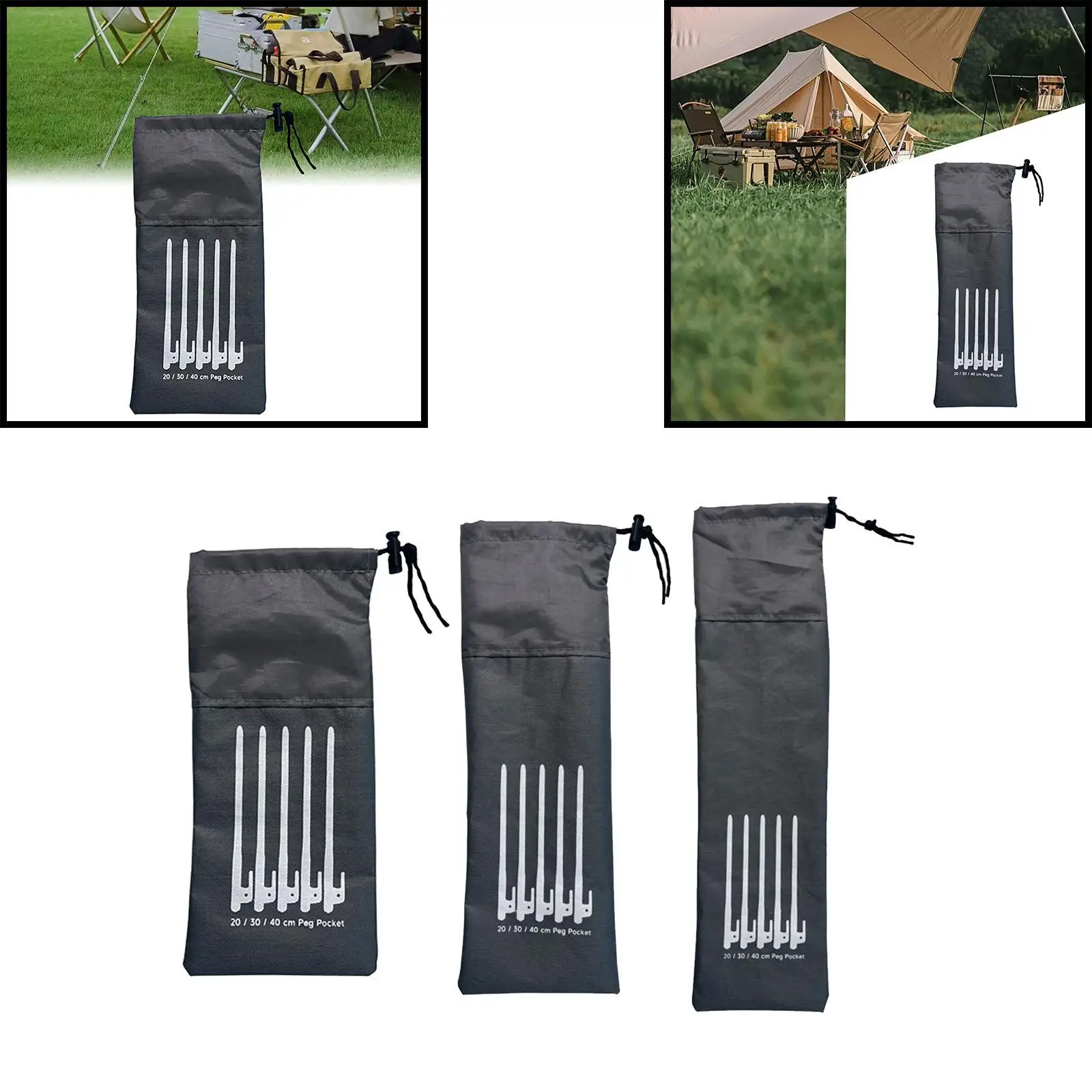 

Tent Stakes Storage Bag Drawstring Carrier Multifunctional Tent Pegs Pouch for Hiking Backpacking Picnic Trip Outdoor Sports