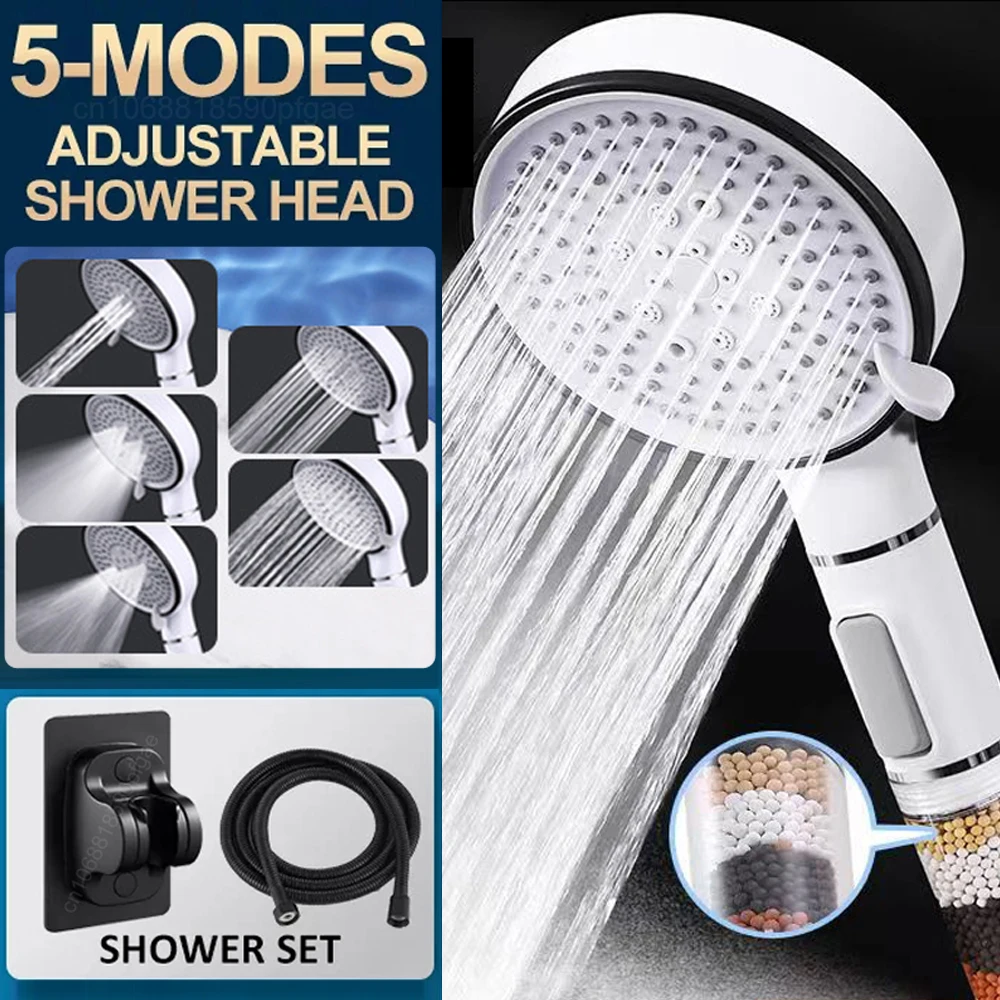 6 Mode Shower Head Set Water Saving Adjustable High Pressure Shower One-Key Stop Water Massage Eco Shower Bathroom Accessories
6 Mode Shower Head Set Water Saving Adjustable High Pressure Shower One-Key Stop Water Massage Eco Shower Bathroom Accessories