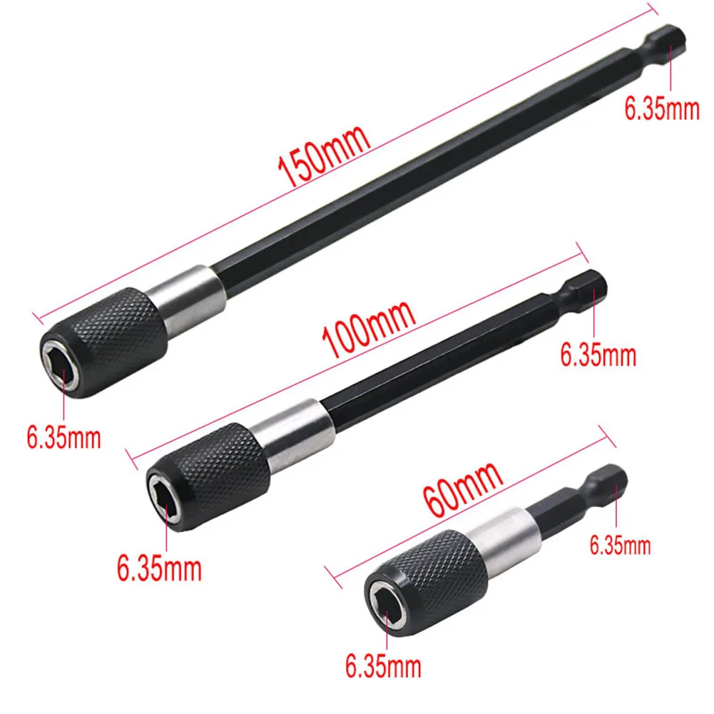 60mm 100mm 150mm Hex Shank Quick Release Screwdriver Bit Holder Extension Bar Chrome Vanadium Steel Tool Accessories
60mm 100mm 150mm Hex Shank Quick Release Screwdriver Bit Holder Extension Bar Chrome Vanadium Steel Tool Accessories