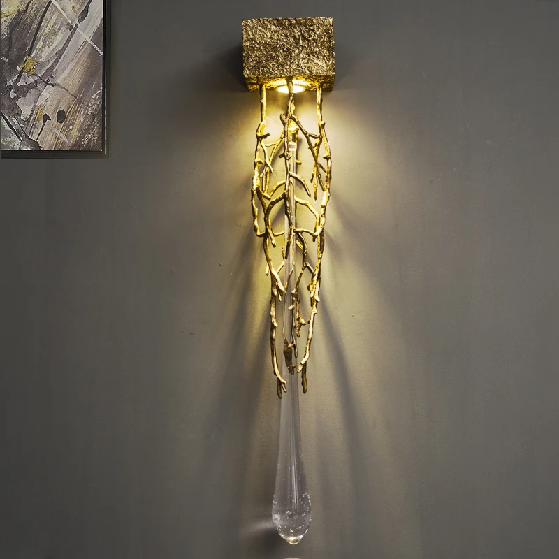 Nordic Transparent Crystal Gold Wall Lamp Luxury Sconce Wall Light For Living Room Bedroom Stair Aisle Creative LED Wall Light
Nordic Transparent Crystal Gold Wall Lamp Luxury Sconce Wall Light For Living Room Bedroom Stair Aisle Creative LED Wall Light