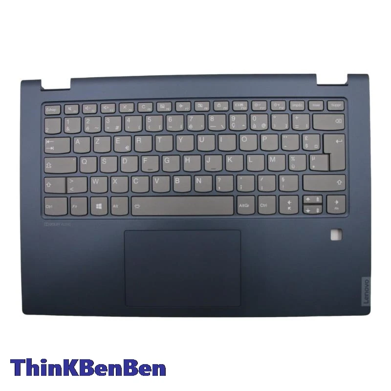 

FR French Backlit Keyboard With Blue PL Upper Case Palmrest Shell FPR Hole Cover For Lenovo Flex C340 14 IWL API IML 5CB0U42254