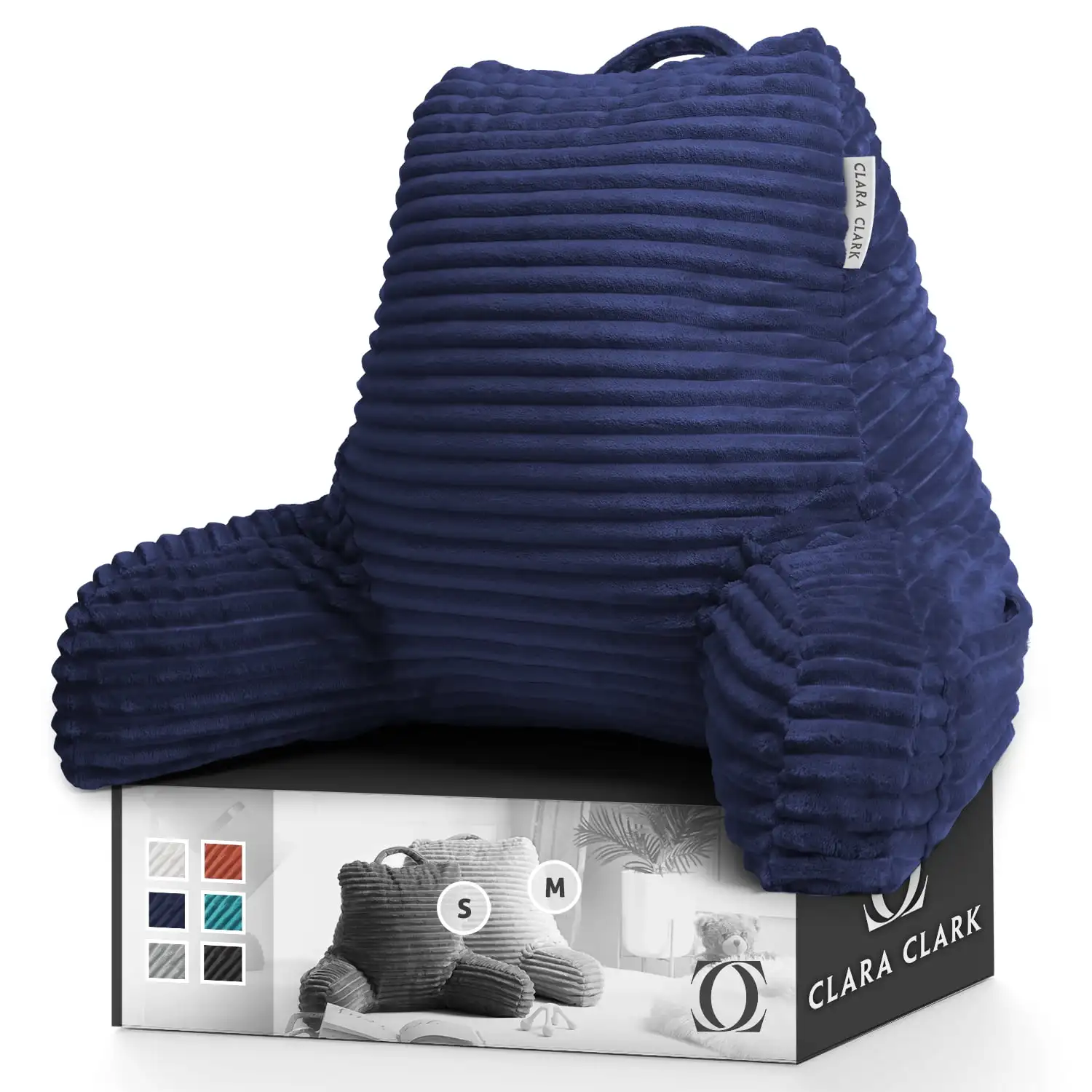 Clara Clark Backrest Reading Pillow, Back Support Pillow with Arms, Shredded Memory Foam Bed Rest Pillow, Medium, Navy Blue
Clara Clark Backrest Reading Pillow, Back Support Pillow with Arms, Shredded Memory Foam Bed Rest Pillow, Medium, Navy Blue