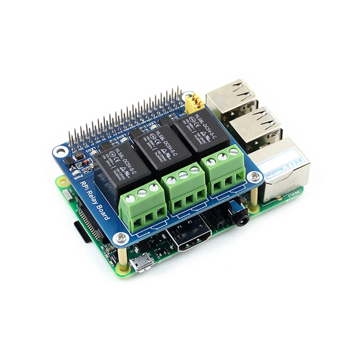 

Релейный трехсторонний модуль управления для материнской платы Raspberry Pi 4B/3B/3B + для умного дома