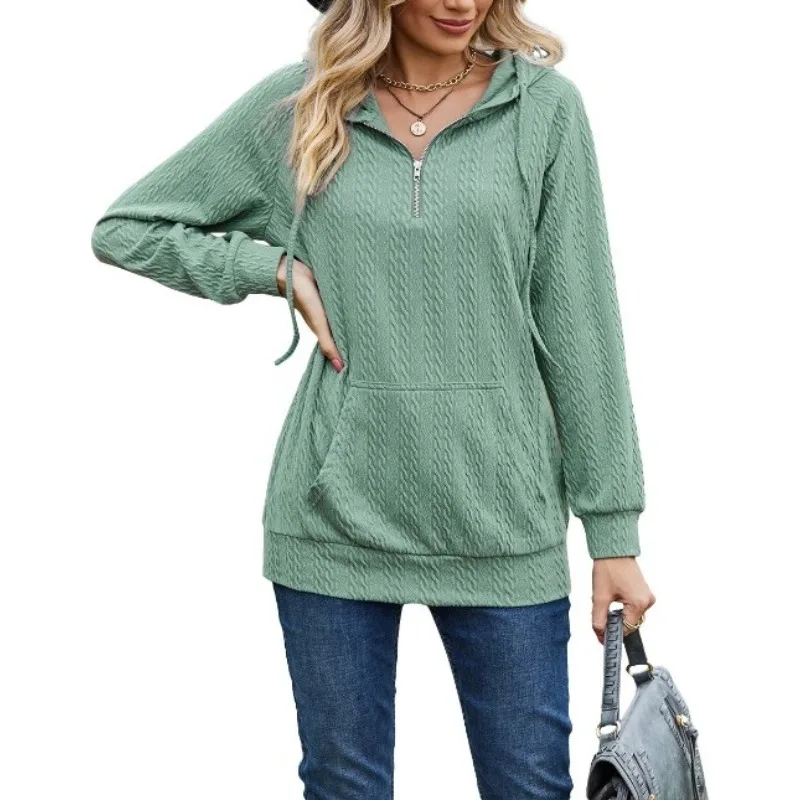 Autumn and Winter New Solid Color Hooded Zipper Loose Long Sleeve Fashion Solid Casual Sweatshirts Pullover Women Clothing Tops
Autumn and Winter New Solid Color Hooded Zipper Loose Long Sleeve Fashion Solid Casual Sweatshirts Pullover Women Clothing Tops