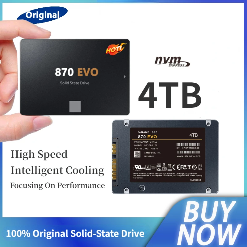 HOT 4TB SSD 870 EVO 250GB 500GB 1TB 2TB Internal Solid State Disk HDD Hard Drive SATA3 2.5 Inch Laptop Desktop PC MLC Disco Duro
HOT 4TB SSD 870 EVO 250GB 500GB 1TB 2TB Internal Solid State Disk HDD Hard Drive SATA3 2.5 Inch Laptop Desktop PC MLC Disco Duro