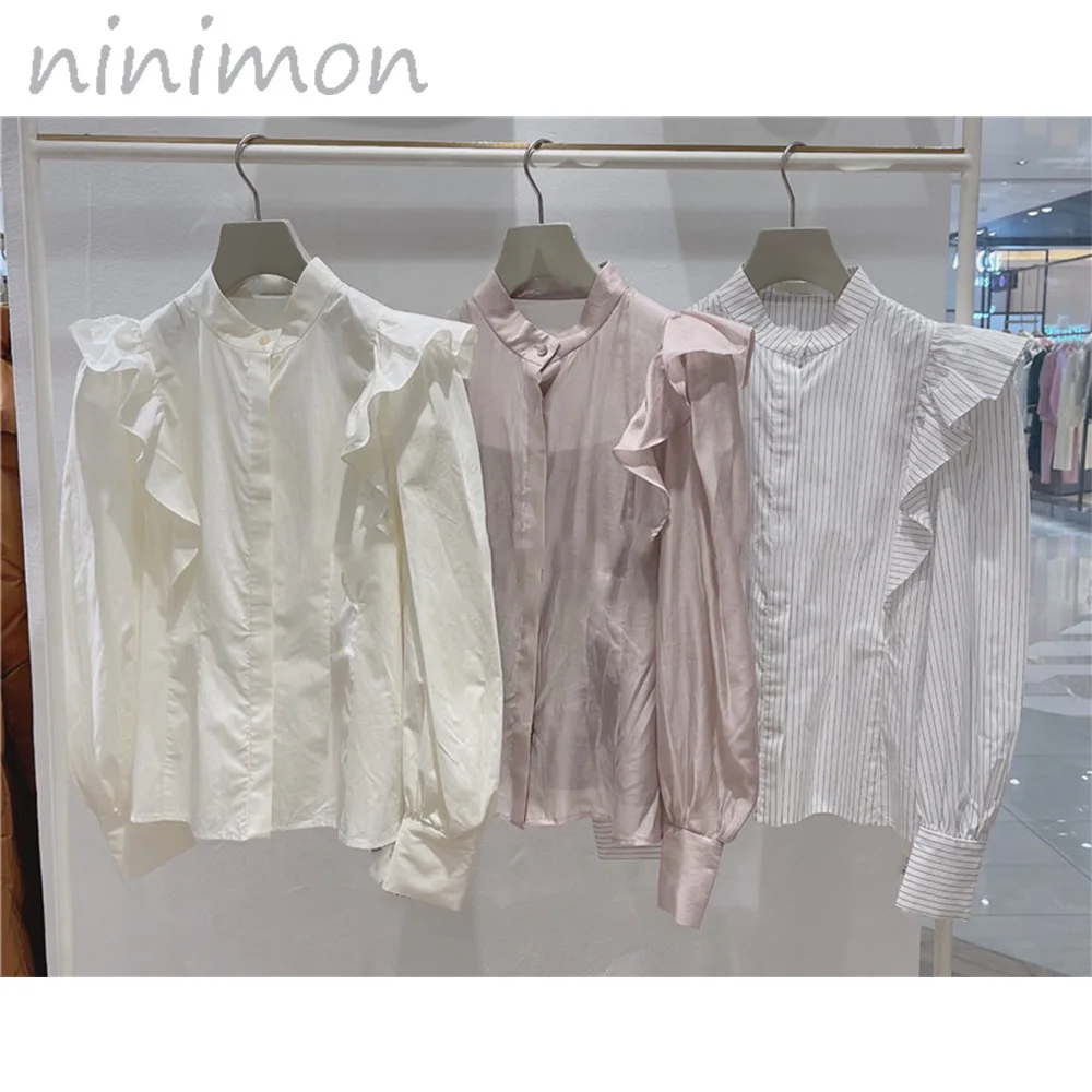 NINIMON Spring Women Blouse New Lantern Ruffled Chiffon Shirts All-match Chic Tops Retro Long Blouses Hot Sale Blouses
NINIMON Spring Women Blouse New Lantern Ruffled Chiffon Shirts All-match Chic Tops Retro Long Blouses Hot Sale Blouses